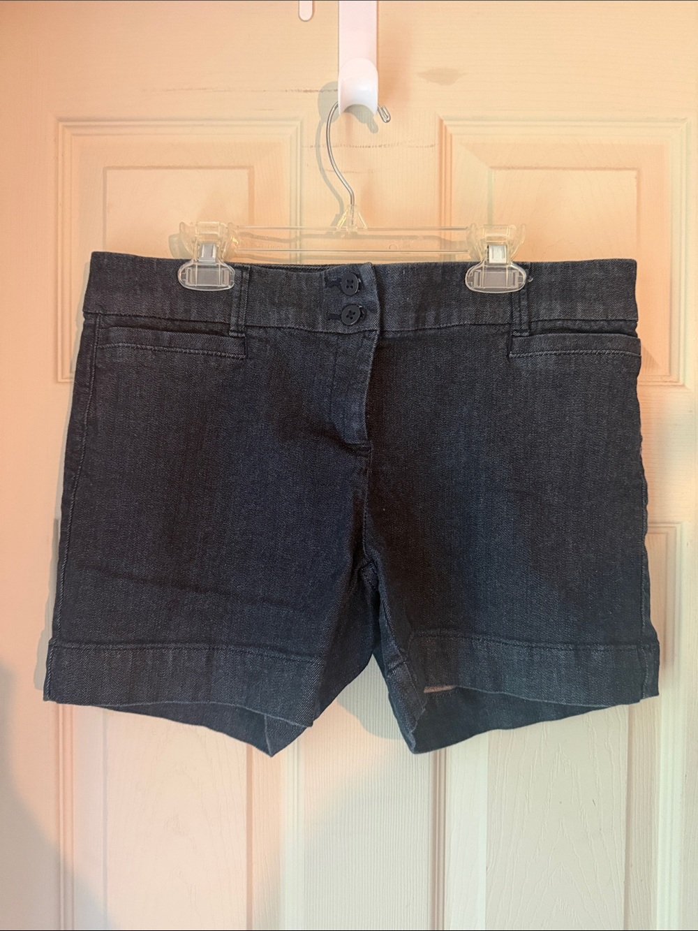 The Limited Dark Blue Jean Shorts with Turned Hem